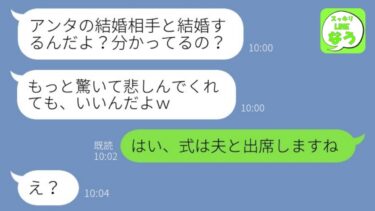 【LINE】3年前に私の婚約者と失踪した略奪女から突然結婚式の招待連絡→式当日、勝ち誇る浮気女の言う通りにしてやったら爆笑の結果に…w【総集編】【スッキリLINEなう】