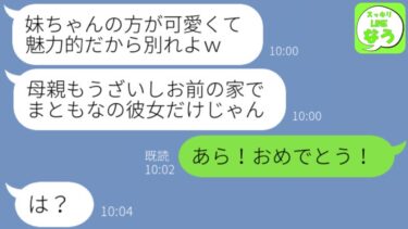 【LINE】夫から私の妹と結婚するからと離婚届を渡された→泣き崩れる私に母「おめでたいわね！」私「は？」結果【スッキリLINEなう】