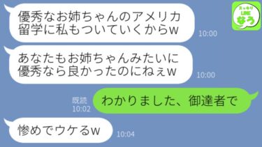 【LINE】昔から優秀で美人な姉を贔屓してきた母が高校生の私を捨てて姉と渡米→1年後帰国した母が全てを失った時の反応が…ｗ【スッキリLINEなう】