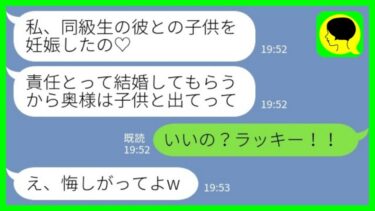 【LINE】夫の同級生から突然の略奪連絡「彼の子を妊娠したから子供連れて出てってw」→大喜びでポンコツ旦那を譲ったら…【ミドリのネタ帳】