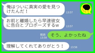 【LINE】10年間連れ添った夫に突然離婚して欲しいと言われた「真実の愛を見つけたんだ」→浮かれた夫が嫁を捨てて彼女にプロポーズした結果…【ミドリのネタ帳】