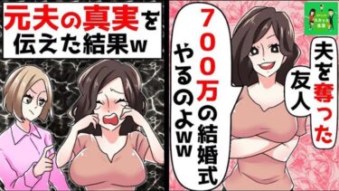 【LINE】旦那を奪った友人が700万円の結婚式をすると自慢してきた→勝ち誇るクズ女に“元旦那の真実”を伝えた時の反応がwww【スカッと】【スカッと生活】