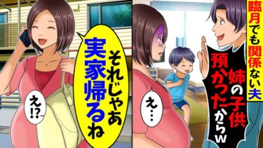 【スカッと】臨月でも関係ない夫「義姉の子ども預かってきた」妊婦の私「臨月って分かってる？」夫「助け合いだろ？育児の練習にもなるよ！」我慢の限界で家を出ていった結果【漫画】【アニメ】【スカッとする話】【モニロボ】