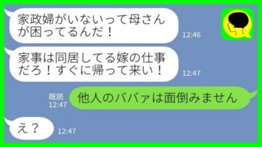 【LINE】自分の父親の葬儀で帰省している私に夫「家政婦がいなくて母さんが困ってる！すぐに帰って来い！」私「他人のババァは面倒みません」→結果…【ミドリのネタ帳】