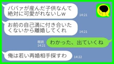 【LINE】38歳で妊娠した私に夫「ババァが産んだ子供は可愛がれないから離婚して」私「わかった、出ていくね」→その後、夫から大慌てで復縁を迫られて…【ミドリのネタ帳】