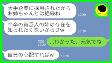 【LINE】両親の他界後、中卒で育ててきた妹が大企業に採用されると…「貧乏人の姉は恥ずかしいから絶縁ねw」私「わかった、元気でね」→半年後、会社で再会した時の反応がwww【ミドリのネタ帳】