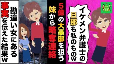 【LINE】5億の大豪邸を狙った妹から旦那の略奪連絡「これでこの家とイケメン弁護士の旦那は私のものよｗ」→浮かれる勘違い女にある事実を伝えた時の反応が笑えるｗ【スカッと】【スカッと生活】