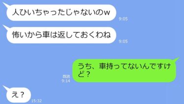 【LINE】セコケチ泥ママ「アンタから借りた車で人ひいちゃったｗ」→私「うち、車持ってないんですけど」→「え？」私に罪をなすりつけようとしたDQNの哀れな末路が笑えるｗ【LINEサロン】