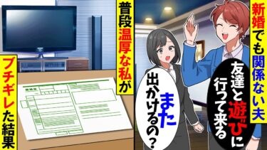 【スカッと】新婚でも関係ない夫「幼馴染とご飯ぐらいいいだろ？」私「新婚の自覚ないの」→夫「どうしても断れなくて…」私「じゃあ私も実家帰るね」夫「え？」【漫画】【アニメ】【スカッとする話】【2ch】【モニロボ】