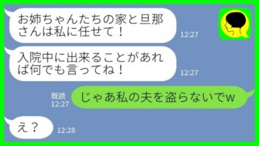 【LINE】臨月で出産直前の私に妹「出来ることがあったら何でも言ってね！」私「じゃあ私の夫を盗らないでw」→姉思いな妹の裏の顔がバレた結果www【ミドリのネタ帳】