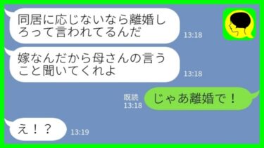 【LINE】義実家の言いなりの夫「同居に応じないなら離婚しろって母さんが」私「じゃあ離婚で」→夫と姑の言うとおりにした結果www【ミドリのネタ帳】