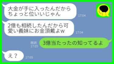 【LINE】私が相続した2億の遺産を当てにし1億も爆買いしていた義妹「支払いは遺産でw」私「宝くじ3億当たったの知ってるよ」→高額当選を隠していた義妹が発狂…www【総集編】【ミドリのネタ帳】