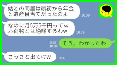 【LINE】「月5万5千円の年金暮らしの私に長男嫁「お荷物とは絶縁しますw」私「そう、わかったわ」→家事育児全て押し付けられていた姑が出て行った結果…【ミドリのネタ帳】