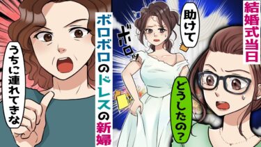 結婚式当日、ボロボロのウエディングドレスを着た新婦が「〇けて！」→式場から逃走すると大変な事態に‥【スカッと総集編】【知人のLINE物語】