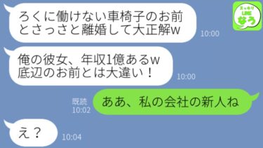 【LINE】自分の居眠り運転のせいで車椅子になった嫁を捨てた元夫と3年ぶりに再会「お前と離婚して大正解だわw」→再婚してマウントとってきたので“真実”を伝えた結果www【スッキリLINEなう】