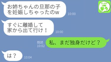 【LINE】妹が私の旦那の子供を妊娠したと略奪連絡「すぐに離婚しろw」→独身だと伝えたときの義姉の反応がw【スッキリLINEなう】