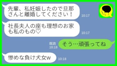 【LINE】職場の後輩女から突然の略奪宣言「社長の子を妊娠しました！社長夫人の座ももらいますねw」私「そう…頑張ってね」→どちらが負け犬女か教えてあげた結果…www【ミドリのネタ帳】