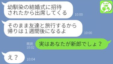 【LINE】幼馴染の結婚式に行った夫の様子がおかしいので私も式場に行ってみると夫が新郎で「永遠の愛を誓います」と宣言をして花嫁の隣にいた結果【スッキリLINEなう】