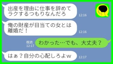 【LINE】里帰り出産から戻ると夫が蒸発していた「俺の財産が目当ての女とは離婚する！」私「えっ、大丈夫なの？」→その後の馬鹿夫の結末www【ミドリのネタ帳】