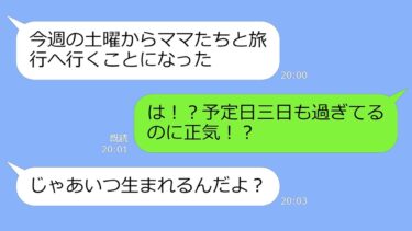 【LINE】臨月の私を置いて家族旅行に行った夫と義両親「ママに嫌われてるオマエは家事してろ！」→閉じ込められた結果アフォ男が地獄逝きにｗ【スカッと】【LINEサロン】