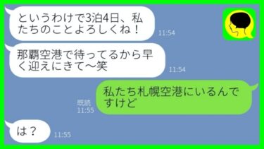 【LINE】奢られる前提で財布を置いて旅行についてきたママ友「お金無いから奢ってw」→空港にまで勝手に来た女にある事実を告げた時の反応が…w【総集編】【ミドリのネタ帳】