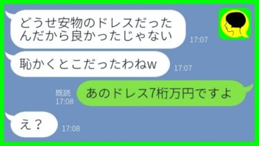 【LINE】結婚式直前にウェディングドレスを捨てた義姉「結婚反対！出てけ！」→迷惑女が捨てたドレスの正体を知った時の反応が…w【総集編】【ミドリのネタ帳】