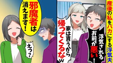 【スカッと】産後の私をバカにする浮気夫「不倫されたのはお前のせい！お前とは離婚なｗ」→私「いいの！？助かる！」実は…【漫画】【漫画動画】【アニメ】【スカッとする話】【2ch】【モニロボ】