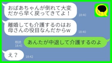 【LINE】嫁いびりされる私を見下し離婚の時も姑を選んだ実の娘「介護だけはよろしくw」→その後、認知症の義母が孫を嫁と勘違いして嫁いびり再始動…w【総集編】【ミドリのネタ帳】