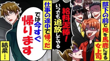 部下社員の前で俺を馬鹿にする女上司「仕事できない給与泥棒wいつでも追放できるんだぞ」俺「追放なので今すぐ帰ります」→速攻、仕事を止めて帰った結果ｗ【スカッと】【アニメ】【漫画】【2ch】【総集編】【今日のLINE】