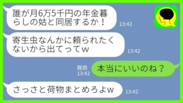 【LINE】月6万5千円の年金暮らしの私を寄生虫と見下して追い出す同居の長男嫁「頼られたくないから出ていけw」私「本当にいいのね？」→すぐに次男夫婦の家に引っ越した結果www【ミドリのネタ帳】