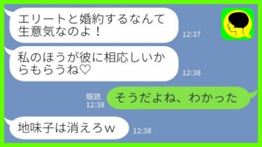 【LINE】中学時代に地味子だった私を見下してエリートの婚約者を奪った美人の同級生「私の方が彼に相応しいからもらうね♡」私「そうだよね、わかった」→お望み通り消えてあげた結果www【ミドリのネタ帳】